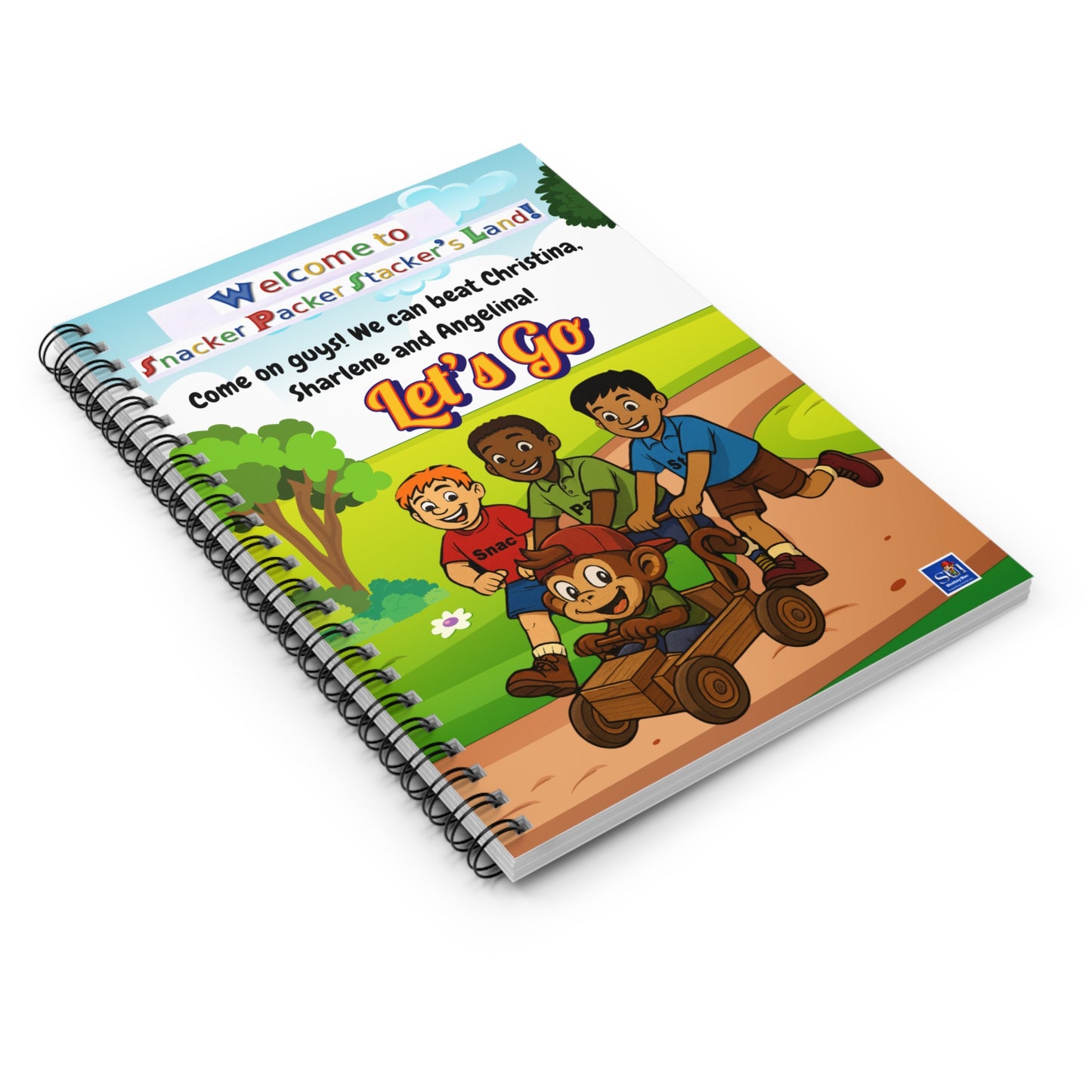 Spiral Notebook — “Welcome to Snacker Packer Stacker’s Land! Let’s Go” Kids Journal
