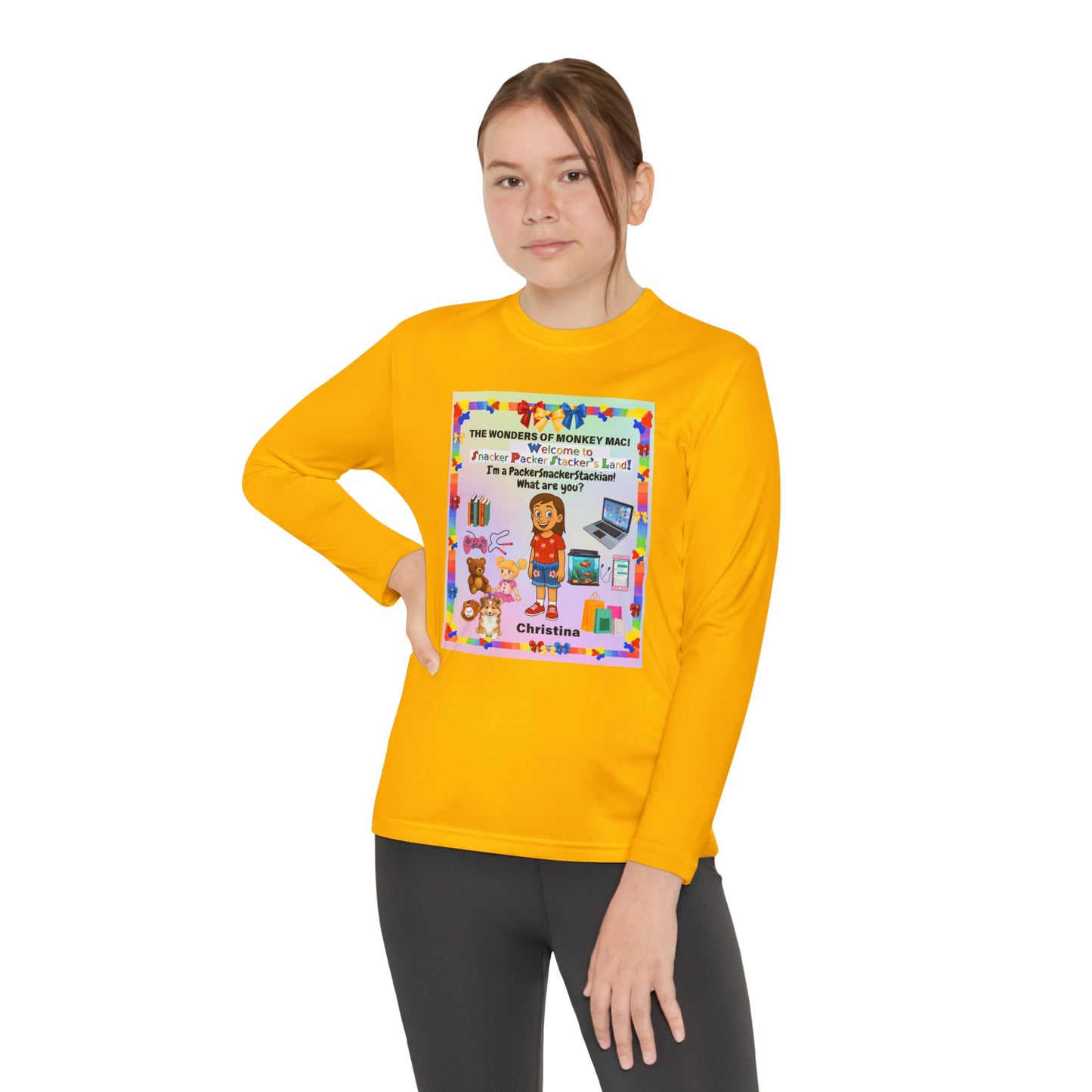 Youth Long Sleeve Tee — "I'm a Pantherchaser" Colorful Kids Reading & School Shirt