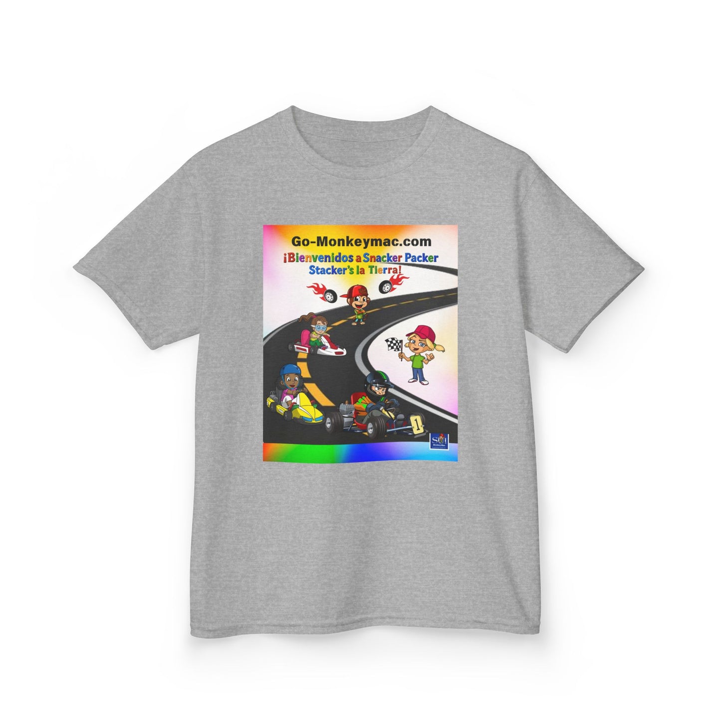 Kids T-Shirt - (Spanish) Road Rally Graphic Tee — Colorful Cartoon Racers