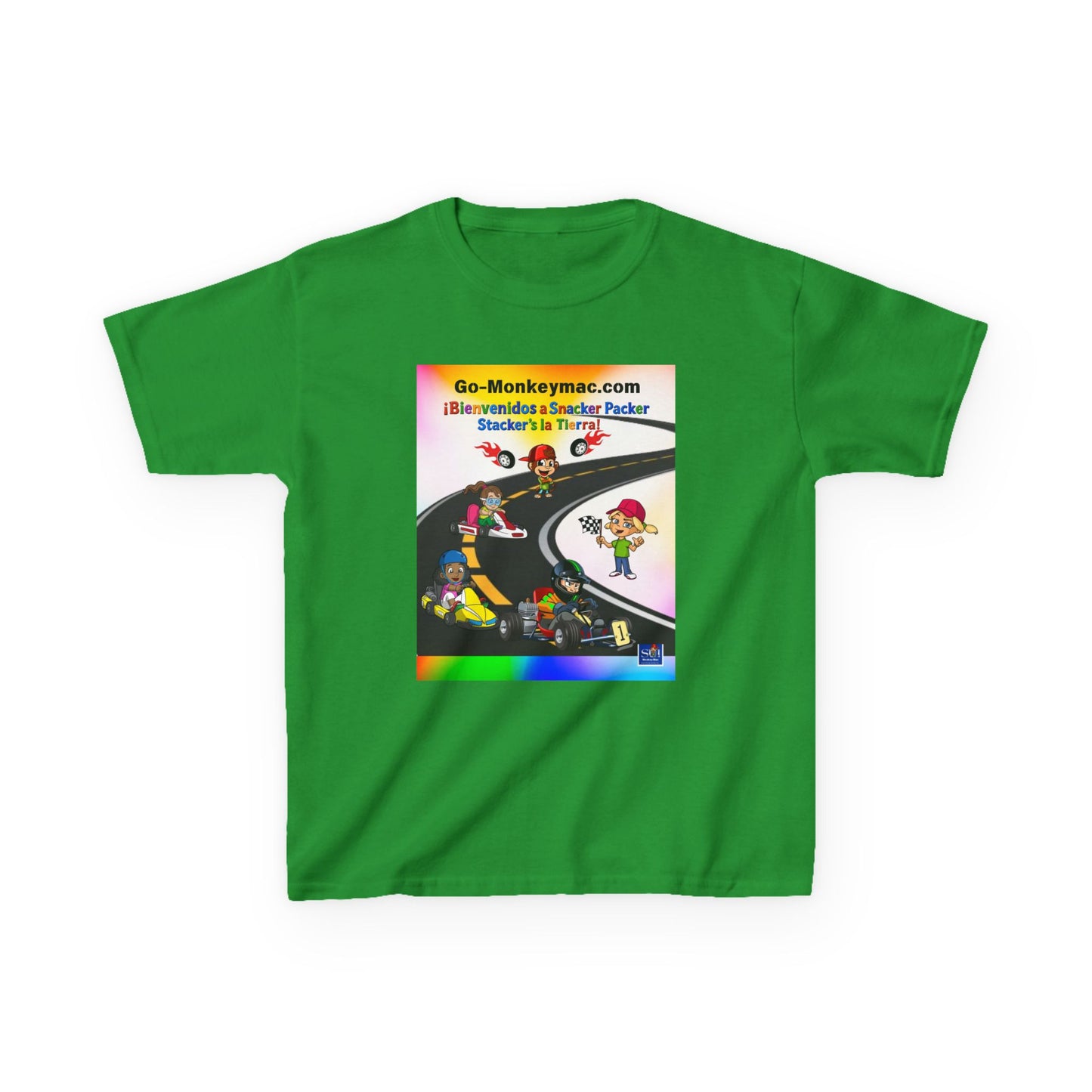 Kids T-Shirt - (Spanish) Road Rally Graphic Tee — Colorful Cartoon Racers